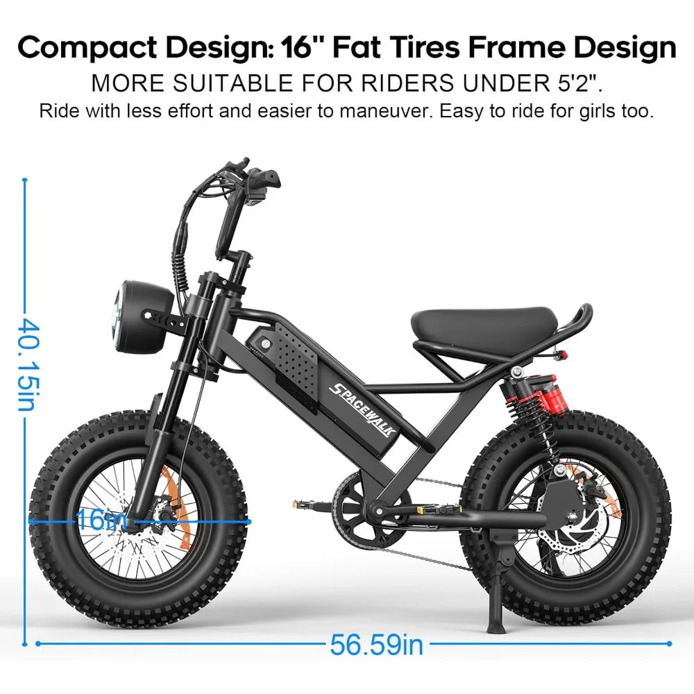 750W Motor 16" Fat Tire Ebike